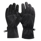 Перчатки тактические водоотталкивающие зимние камуфляжные перчатки утепленные флисом Combat Camo черные XL - изображение 1