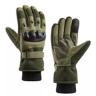 Тактические зимние полнопалые перчатки с флисом Eagle Tactical ET-03 Green Размер L