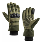 Тактические зимние полнопалые перчатки с флисом Eagle Tactical ET-03 Green Размер M - изображение 1