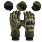 Тактические зимние полнопалые перчатки с флисом Eagle Tactical ET-03 Green Размер XL - изображение 2
