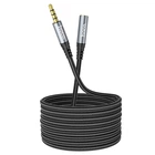 Аудiокабель HOCO UPA20 3.5mm male to 3.5mm female, nylon braid, 2m, Metal Gray (6931474762160)