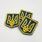 Шеврон патч герб України 3*4 см, нашивка з липучкою, шеврон із вишивкою тризуб - зображення 5
