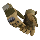 Мужские Армейские Тактические Перчатки с Ударными Вставками Полнопалые Олива XL - изображение 1