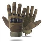 Мужские Армейские Тактические Перчатки с Ударными Вставками Полнопалые Олива XL - изображение 3