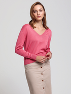 Пуловер жіночий GANT Light Cotton V Neck 4801516 L Рожевий (7325705657704) - зображення 1