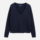Пуловер жіночий GANT Light Cotton V Neck 4801516 S Синій (7325705657544) - зображення 3