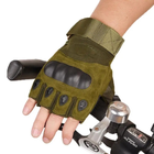 Тактичні рукавички без пальців Oakley L олива - зображення 3