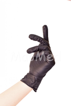 Нітрилові рукавички Medicom SafeTouch® Premium без пудри текстуровані розмір M 100 шт. Чорні (5.0 г) - зображення 2