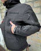 Куртка тактична Альфа Софтшел фліс М чорна - зображення 1