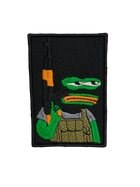 Шеврон на липучке Pepe the Frog Лягушонок Пепе Воин 9.5см х 6.4см (12062) - изображение 1