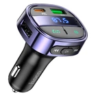 FM-трансмітер HOCO E70 30 Вт з автозарядкою PD 30 Вт + QC3.0 (Bluetooth 5.0, фіолетовий)