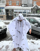 Водовідштовхуючий плащ для військових Зимовий камуфляж Клякса армійський дощовик військовий плащ-дощовик - зображення 4