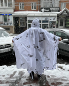 Водовідштовхуючий плащ для військових Зимовий камуфляж Клякса армійський дощовик військовий плащ-дощовик - зображення 5