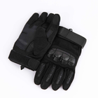 Тактичні сенсорні рукавички з кастетом чорні 2116b 3XL - зображення 1