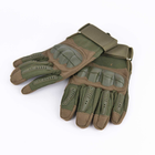 Тактичні сенсорні рукавички з кастетом хакі 2116h XL - зображення 3