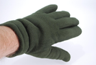 Перчатки мужские тёплые спортивные тактические флисовые на меху зелёные 9093_14_Olive - изображение 2