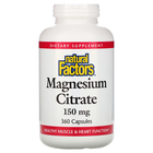 Цитрат магнію Natural Factors (Magnesium Citrate) 150 мг 360 капсул NFS01655