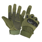 Перчатки тактичні OKLAI 705 Green L чоловічий повнопалих військових з захистом - зображення 1
