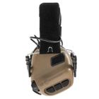 Активні стрілецькі навушники Opsmen Earmor M31 Койот Brown + Кріплення на шолом з рейкою Пікатінні (127712) - зображення 7