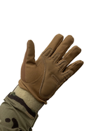 Тактичні рукавиці з пальцями та накладками Койот L - зображення 2