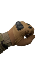Тактичні рукавиці з пальцями та накладками Койот M - зображення 3