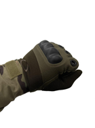 Тактические перчатки с пальцами и накладками Олива XL - изображение 3