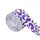 Тейп Кінезіо 5 см, Фіолетовий леопард, кінезіологічна стрічка Kinesiology Tape, 5 см - зображення 1