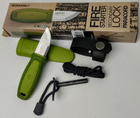 Нож Morakniv Eldris 1.0 Colour Green нержавеющая сталь + огниво, паракорд и застёжка - изображение 10