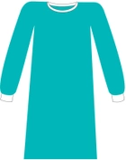 Стерильный хирургический халат Fapomed Стандартный одноразового использования СММС XL Зеленый (GOW.1040 V) - изображение 2