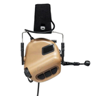 Активні навушники тактичні з мікрофоном гарнітурою Opsmen Earmor M32 Койот Brown (150230) - зображення 3