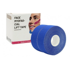 Тейп Кінезіо 2,5 см, кінезіологічна стрічка для обличчя, Kinesiology Tape, 2,5 см, упаковка 2 шт, Синій - зображення 1