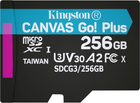 Kingston MicroSDXC 256GB Canvas Go! Plus Class 10 UHS-I U3 V30 A2 (SDCG3/256GBSP) - зображення 1