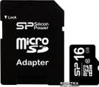 Silicon Power MicroSDHC 16 GB Class 10 + adapter (SP016GBSTH010V10SP) - зображення 1