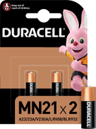 Спеціалізована лужна батарейка Duracell MN21 12V,(A23 / 23A / V23GA / LRV08 / 8LR932 ), 2 шт. (5000394071117) - зображення 1