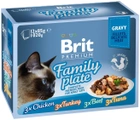 Вологий корм для кішок BRIT Premium Мікс смаків у соусі 12х85г (8595602519422) - зображення 1