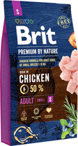 Sucha karma dla dorosłych psów małych ras Brit Premium Adult S o smaku kurczaka 8 kg (8595602526307) - obraz 1