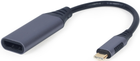 Адаптер-перехідник Cablexpert USB Type-C - DisplayPort 0.15 м Сірий (A-USB3C-DPF-01) - зображення 2