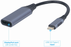 Адаптер-перехідник Cablexpert USB Type-C - DisplayPort 0.15 м Сірий (A-USB3C-DPF-01) - зображення 3