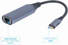 Cablexpert Adapter sieciowy USB Type-C do RJ-45 Gigabit 0,15 m szary (A-USB3C-LAN-01) - obraz 3