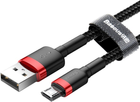 Кабель Baseus Cafule Cable USB For Micro 2.4 A 1 м Червоний + Чорний (CAMKLF-B91) - зображення 3