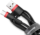 Кабель Baseus Cafule Cable USB for Type-C 3 A 1 м Red/Black (CATKLF-B91) - зображення 2