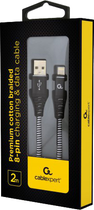 Cablexpert USB do Apple Lightning 2m Czarny (CC-USB2B-AMLM-2M-BW) - obraz 2