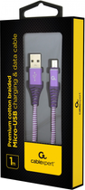 Kabel Cablexpert USB - MicroUSB 1 m Fioletowy/Biały (CC-USB2B-AMmBM-1M-PW) - obraz 2
