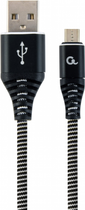 Kabel Cablexpert USB - MicroUSB 2 m Czarny/Biały (CC-USB2B-AMmBM-2M-BW) - obraz 1