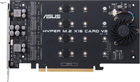 Плата-адаптер Asus PCIe Hyper M.2 X16 PCIe 3.0 X4 Expansion Card V2 - 128 Gbps (90MC06P0-M0EAY0) - зображення 2