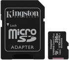 Kingston microSDXC 256GB Canvas Select Plus Class 10 UHS-I U3 V30 A1 + SD-адаптер (SDCS2/256GB) - зображення 1