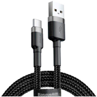 Baseus Cafule Kabel USB do Type-C 3A 1 m Szary/Czarny (CATKLF-BG1) - obraz 1