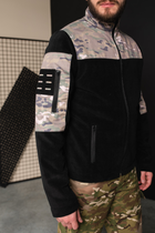 Кофта флисовая мужская военная тактическая с липучками под шевроны ВСУ (ЗСУ) Мультикам 8036 46 размер хаки - изображение 9