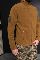 Кофта флисовая мужская военная тактическая с липучками под шевроны ВСУ (ЗСУ) 8165 46 размер койот - изображение 3