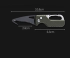Брелок-нож для ключей и распаковки 108 мм Оранжевый с черным лезвием (sv101331or) - изображение 3